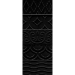 Плитка настенная Kerama Marazzi Авеллино структура mix чёрный 7,4х15 см
